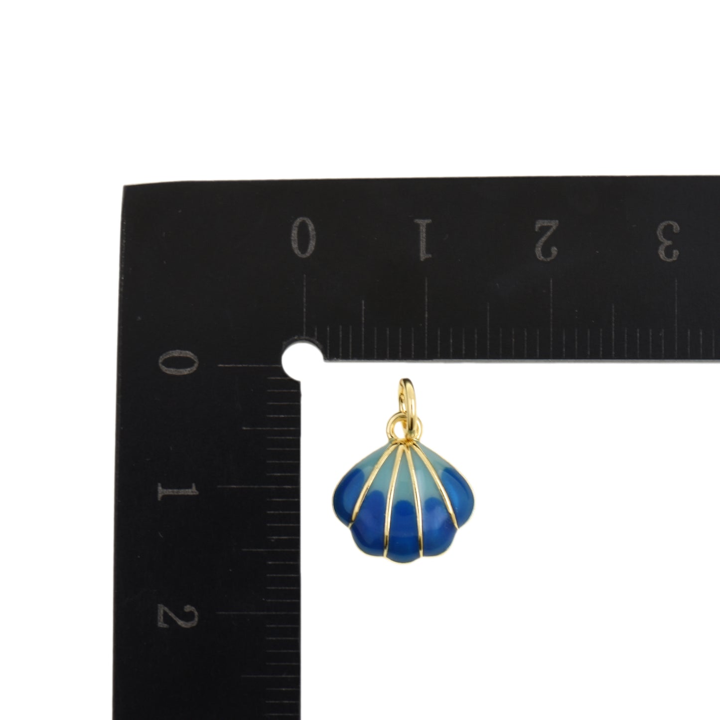 Elegant Blue Gradient Shell Charm Pendant 11.7x12.4mm