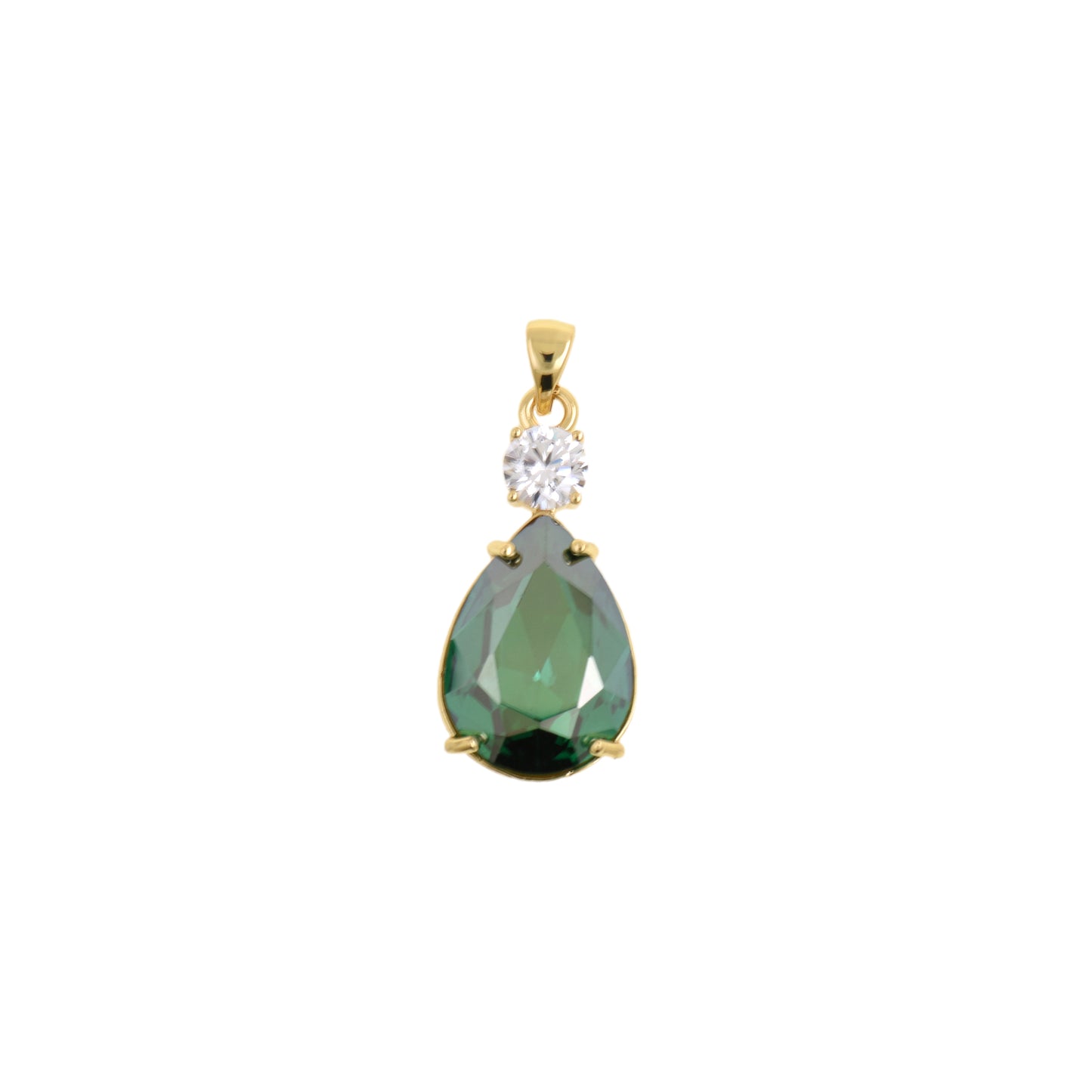 Gorgeous Deep Green Teardrop Necklace Pendant 13.9x28.8mm