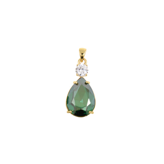 Gorgeous Deep Green Teardrop Necklace Pendant 13.9x28.8mm