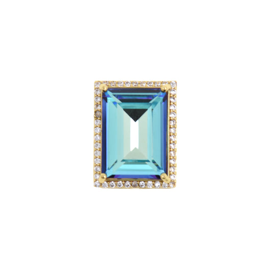 Glamorous Blue Rectangular Pendant 13x16.6mm