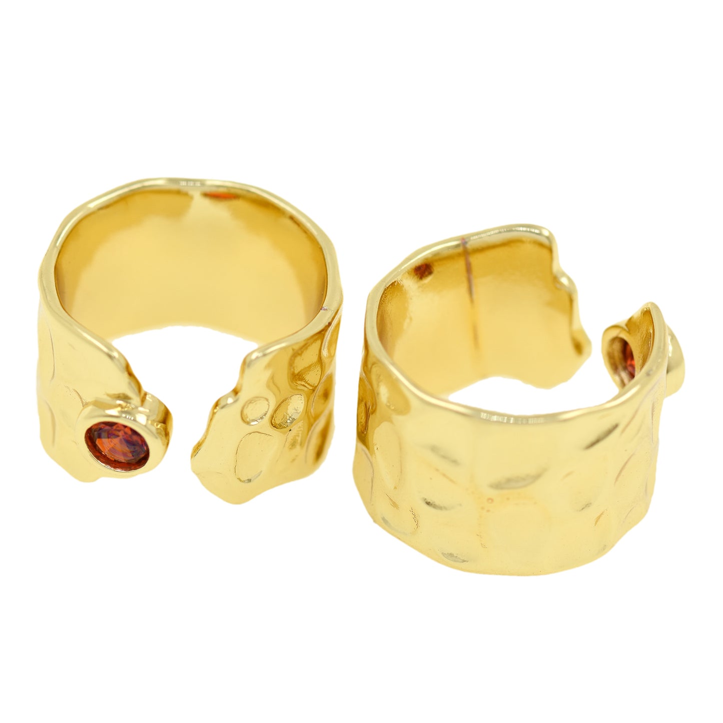 Organic 18K Plated Gold Rings for Women 22.5x15mm