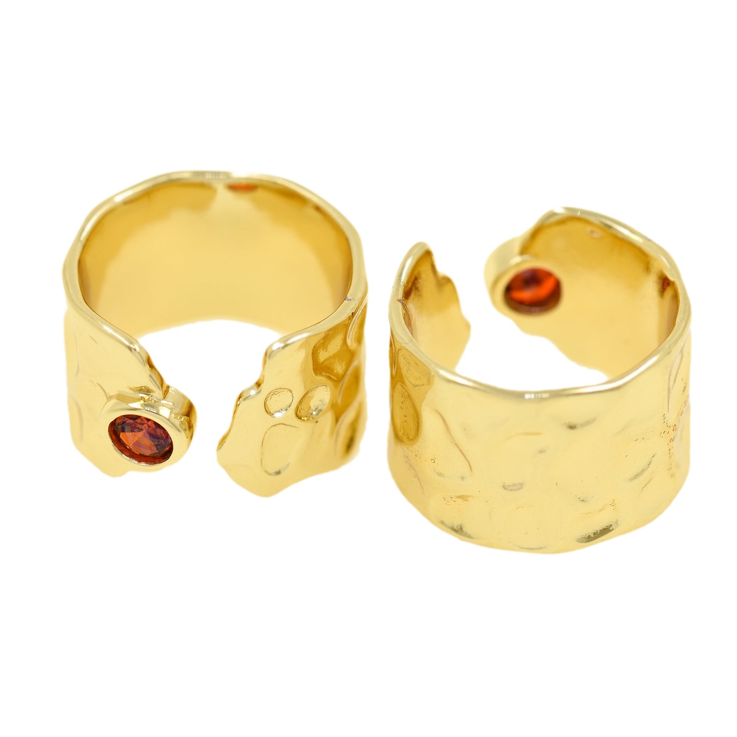 Organic 18K Plated Gold Rings for Women 22.5x15mm