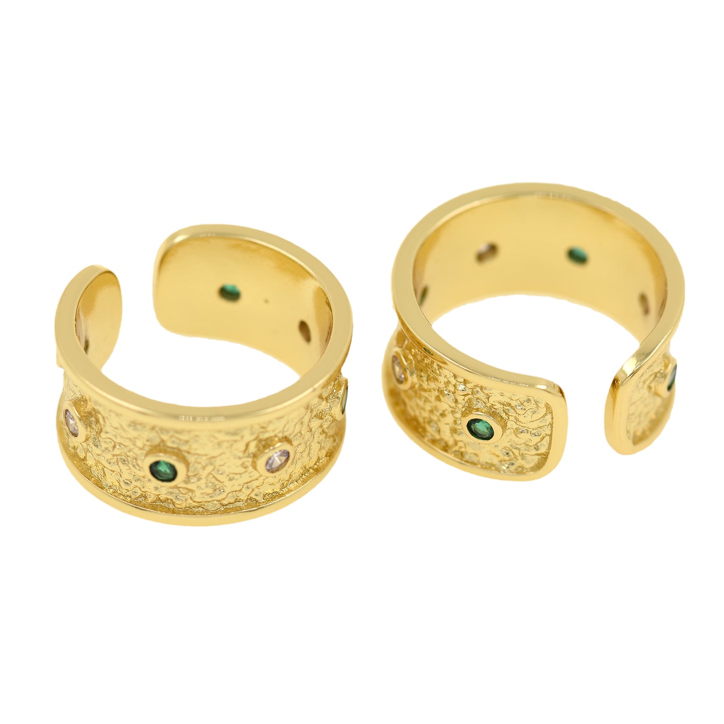 18K Gold Rin,Multi Stone Gold Ring 21x10.5mm