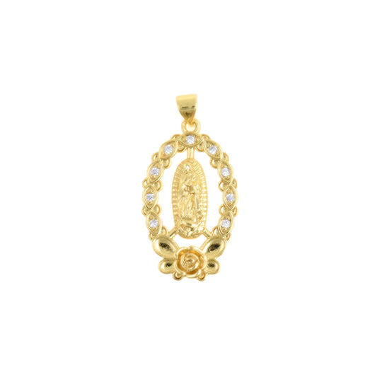 Elegant Virgin Mary Oval Pendant 28.5x18mm