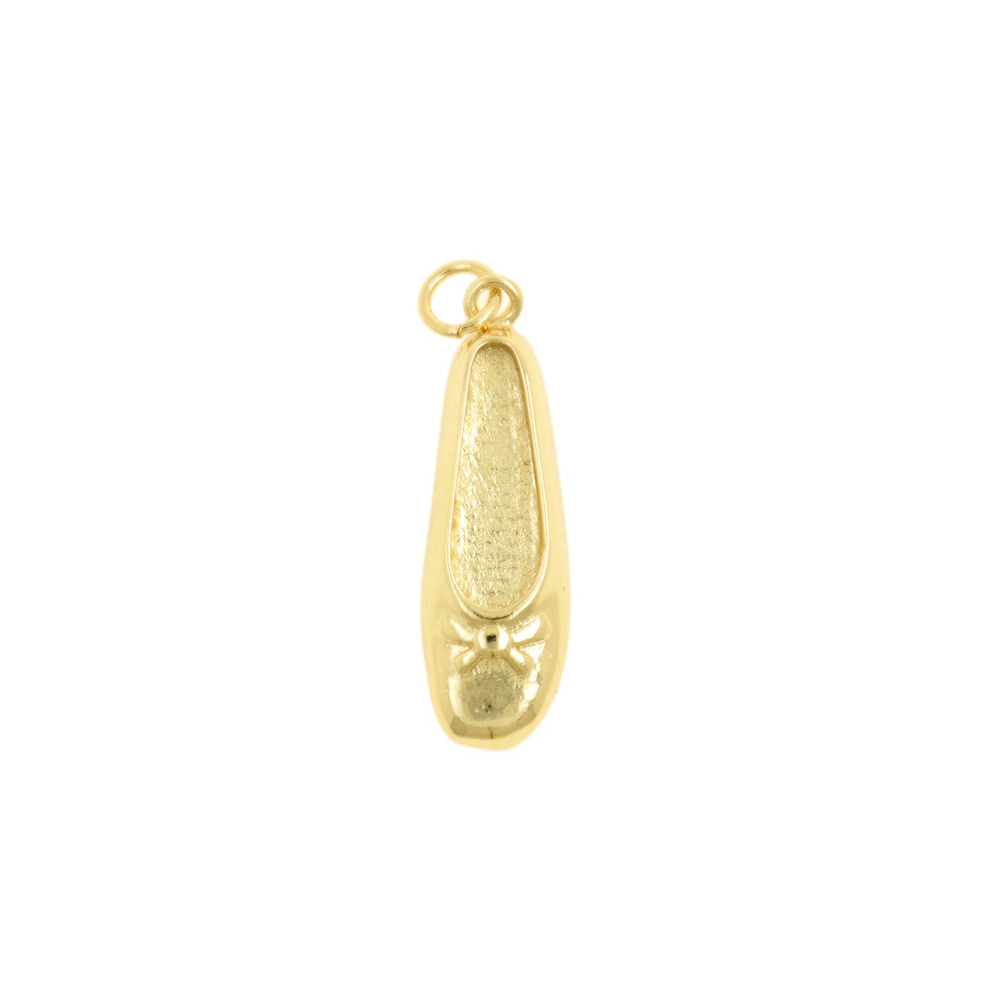 Graceful Gold Ballet Shoe Pendant  27.5x8.5mm