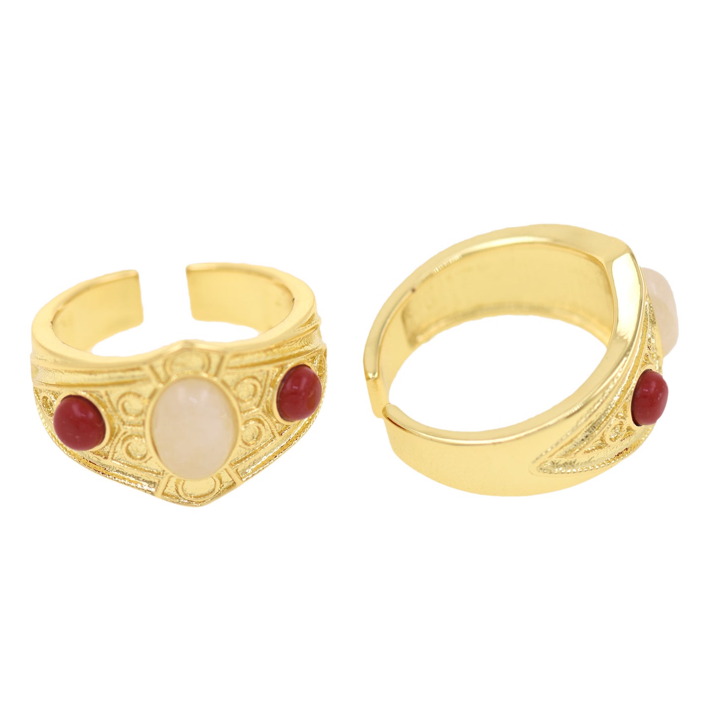 18K Plated Gold Rings,Opal Rings 23.5x13.5mm