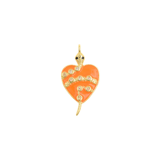 Colorful Enamel Serpent Pendant 15.6x28.9mm