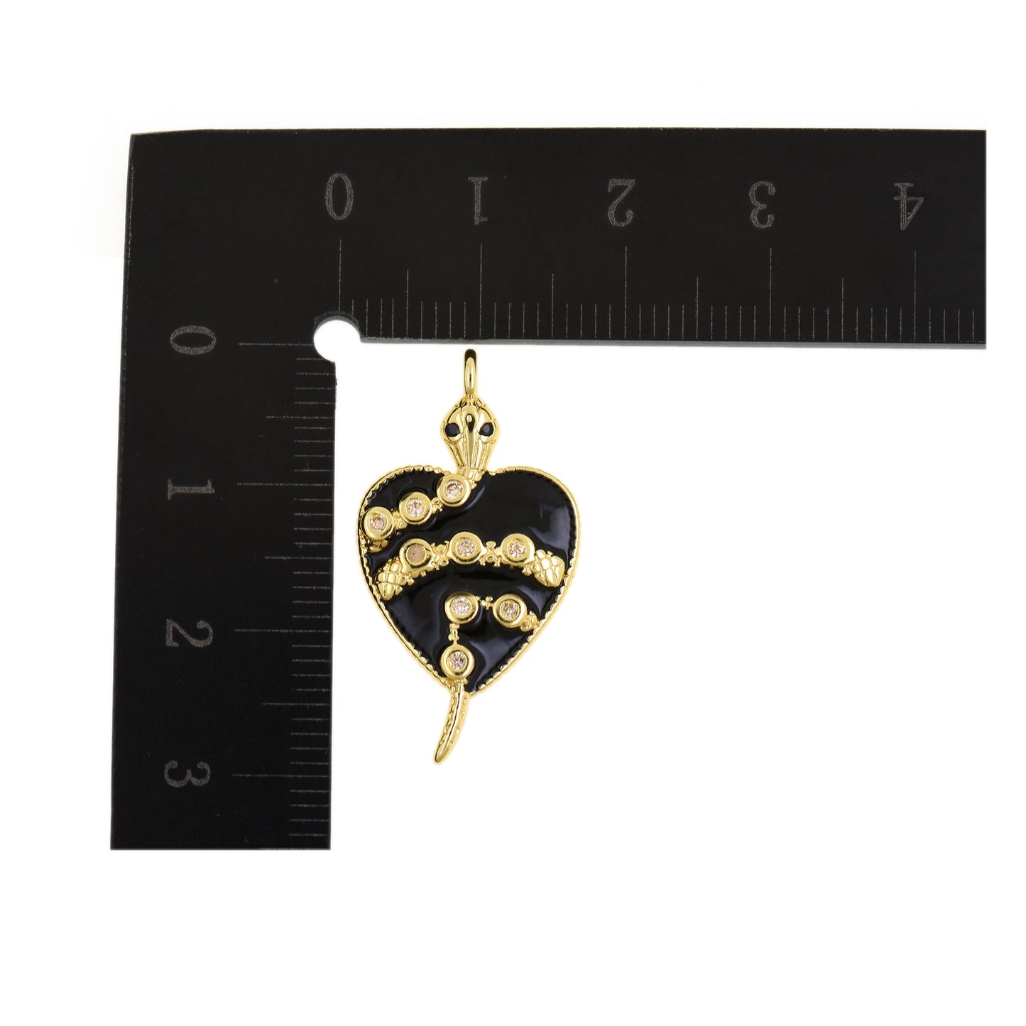 Colorful Enamel Serpent Pendant 15.6x28.9mm