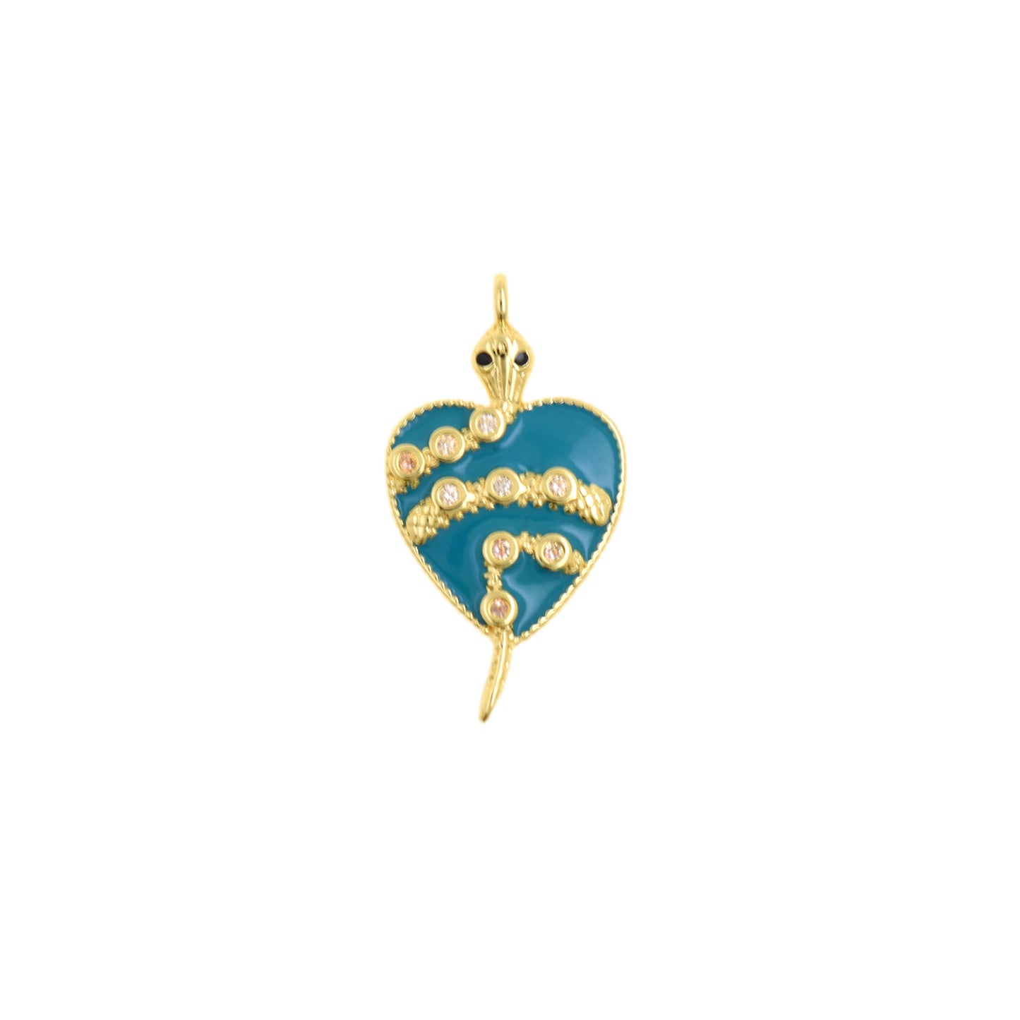 Colorful Enamel Serpent Pendant 15.6x28.9mm