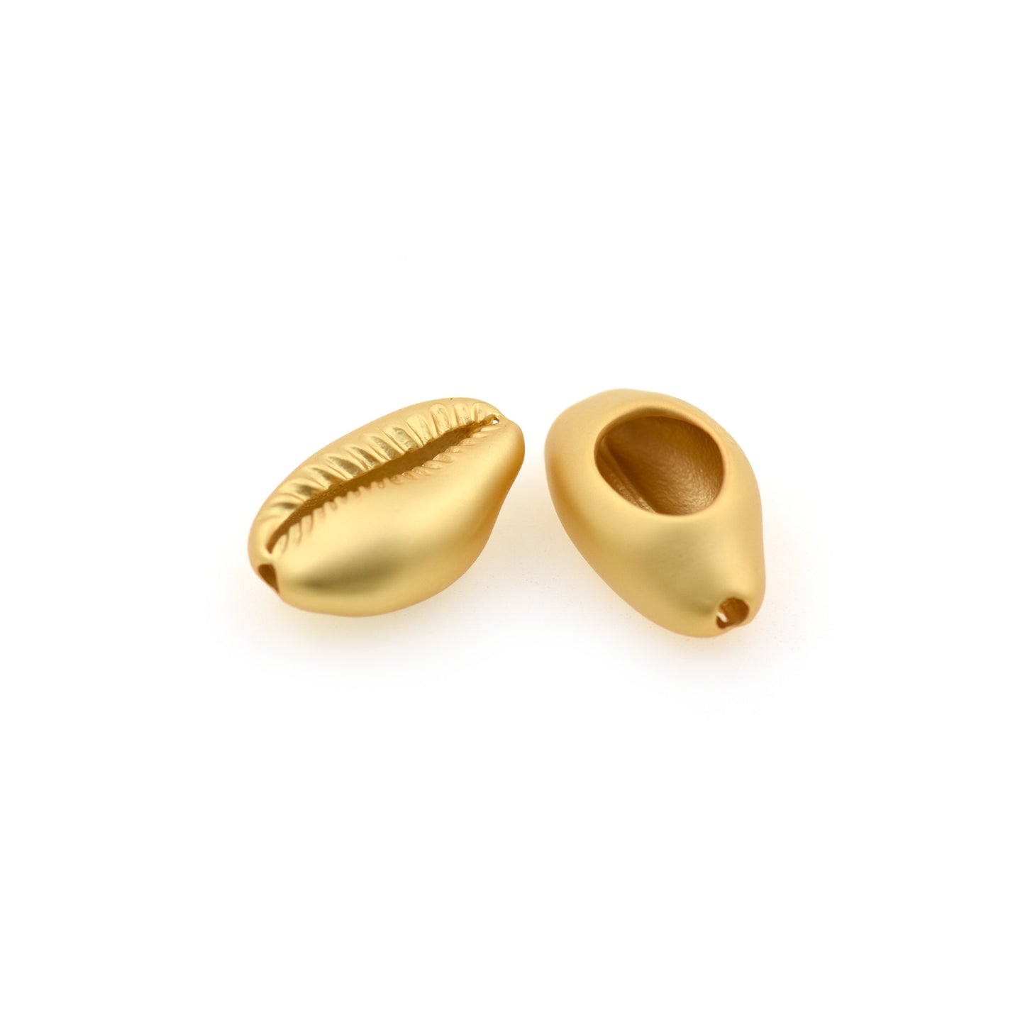 Matte Gold Seashell Spacer Beads 10x16mm