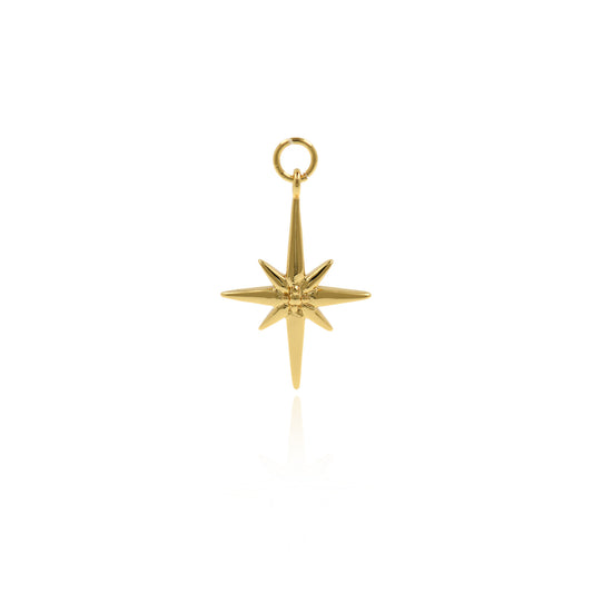 Gold North Star Pendant 17x26mm