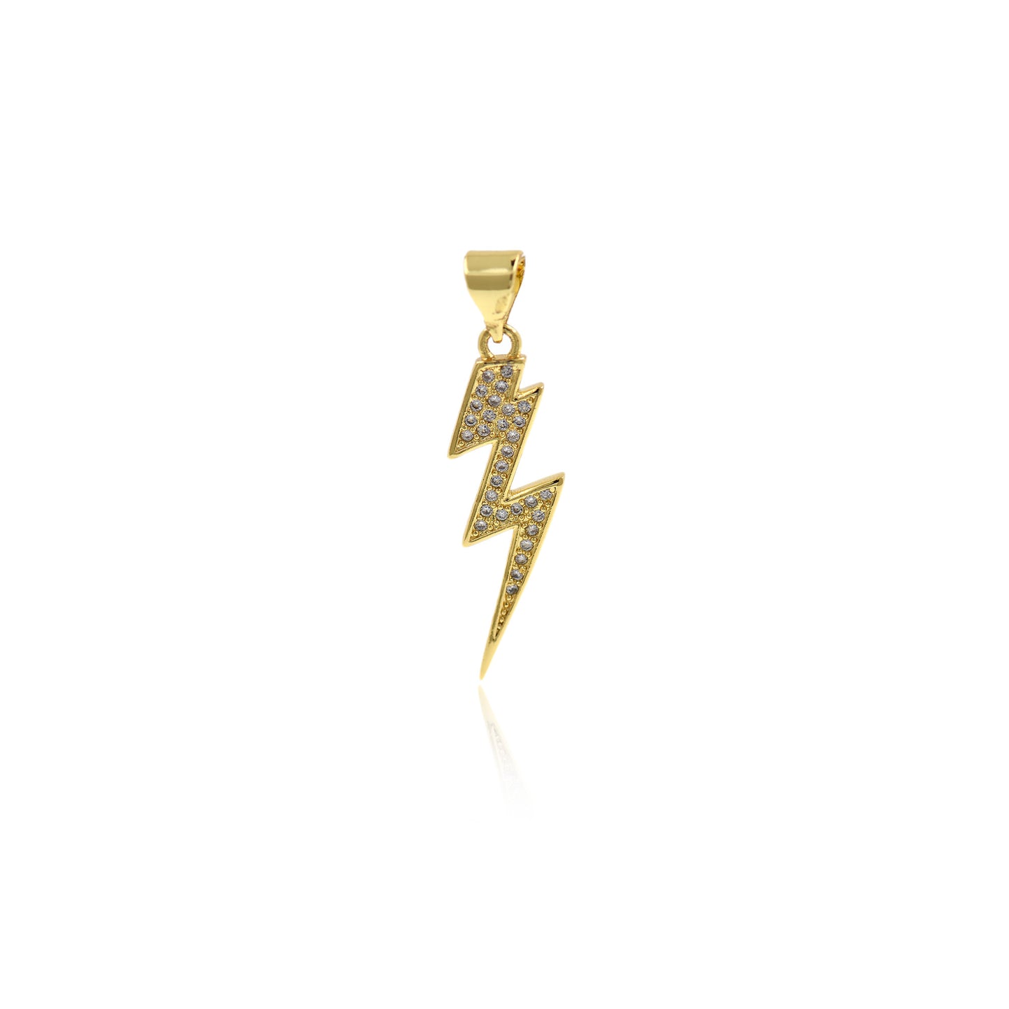 Gold Lightning Bolt Pendant 8.5x27mm