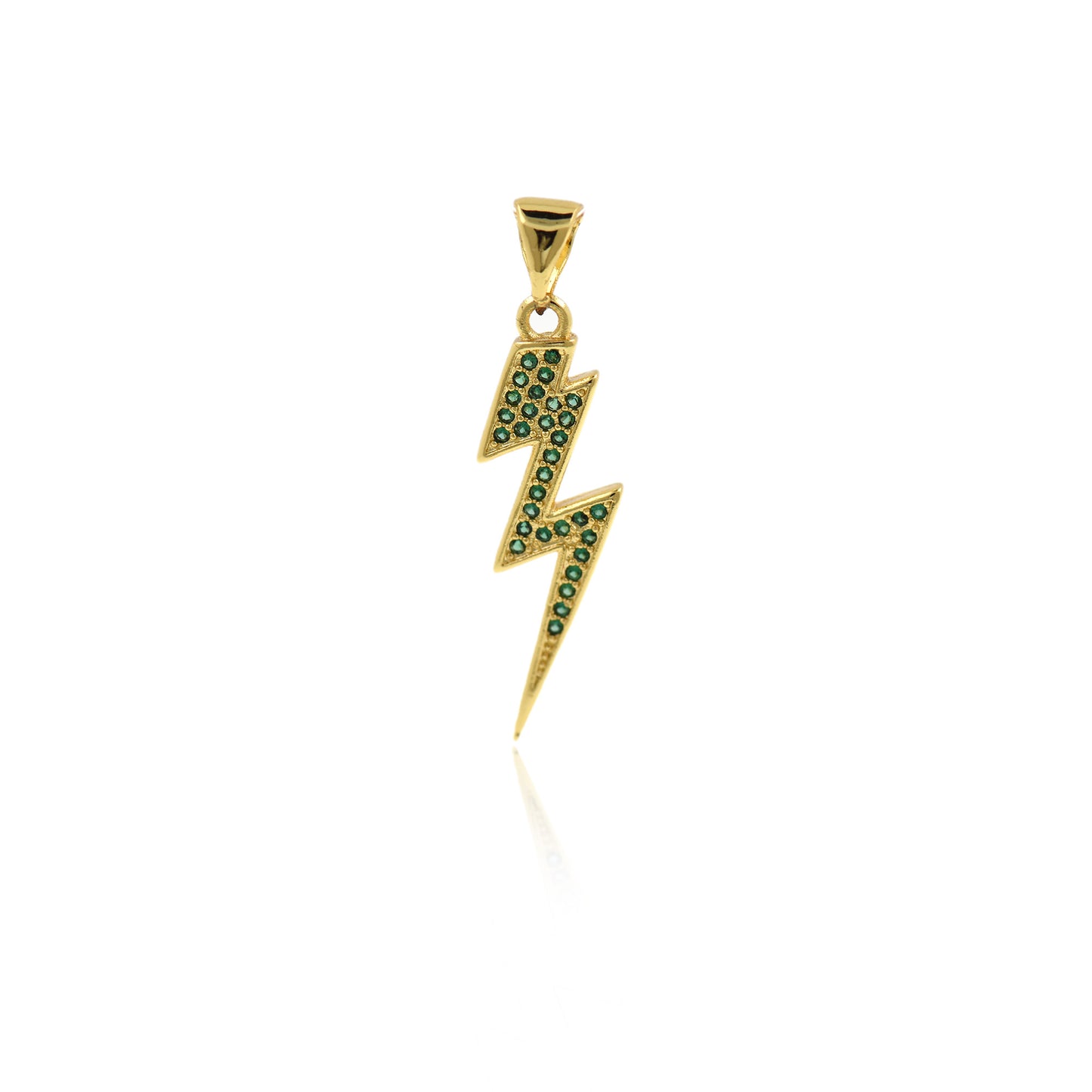 Gold Lightning Bolt Pendant 8.5x27mm