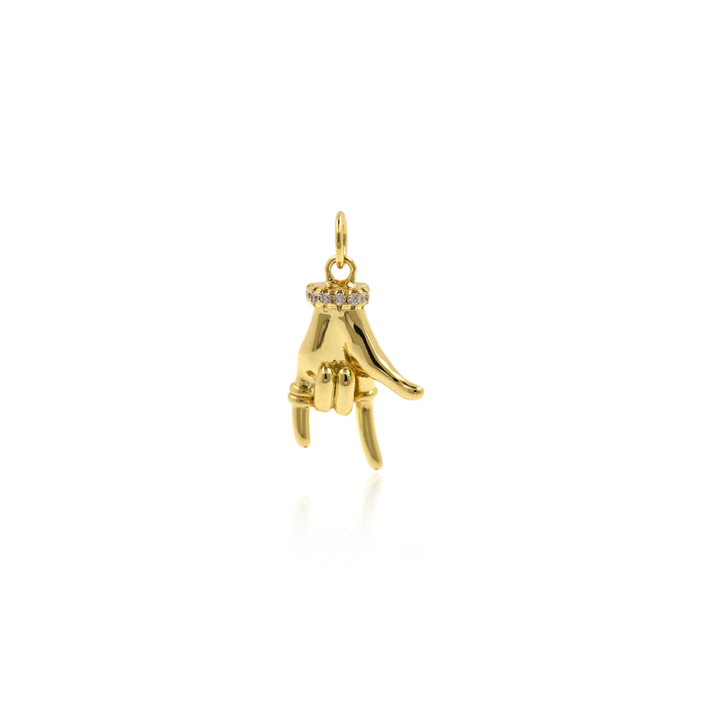 Dainty Gold Hand Pendant,Yoga Healing Hand Charms 12x20mm