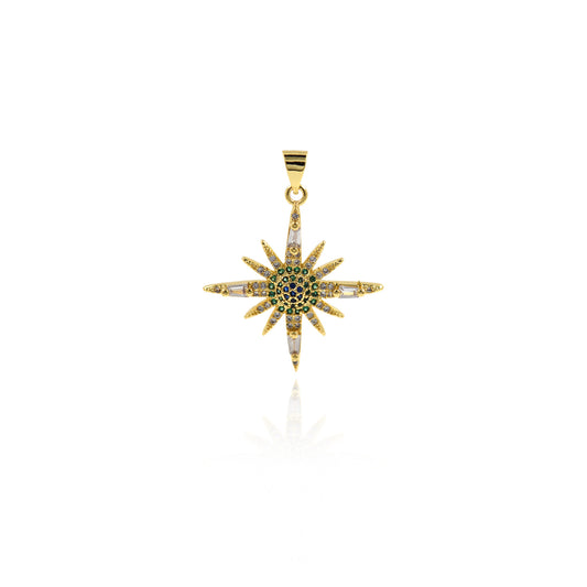 Polaris Pendant, 18K Gold Filled Star Pendant 26x28mm