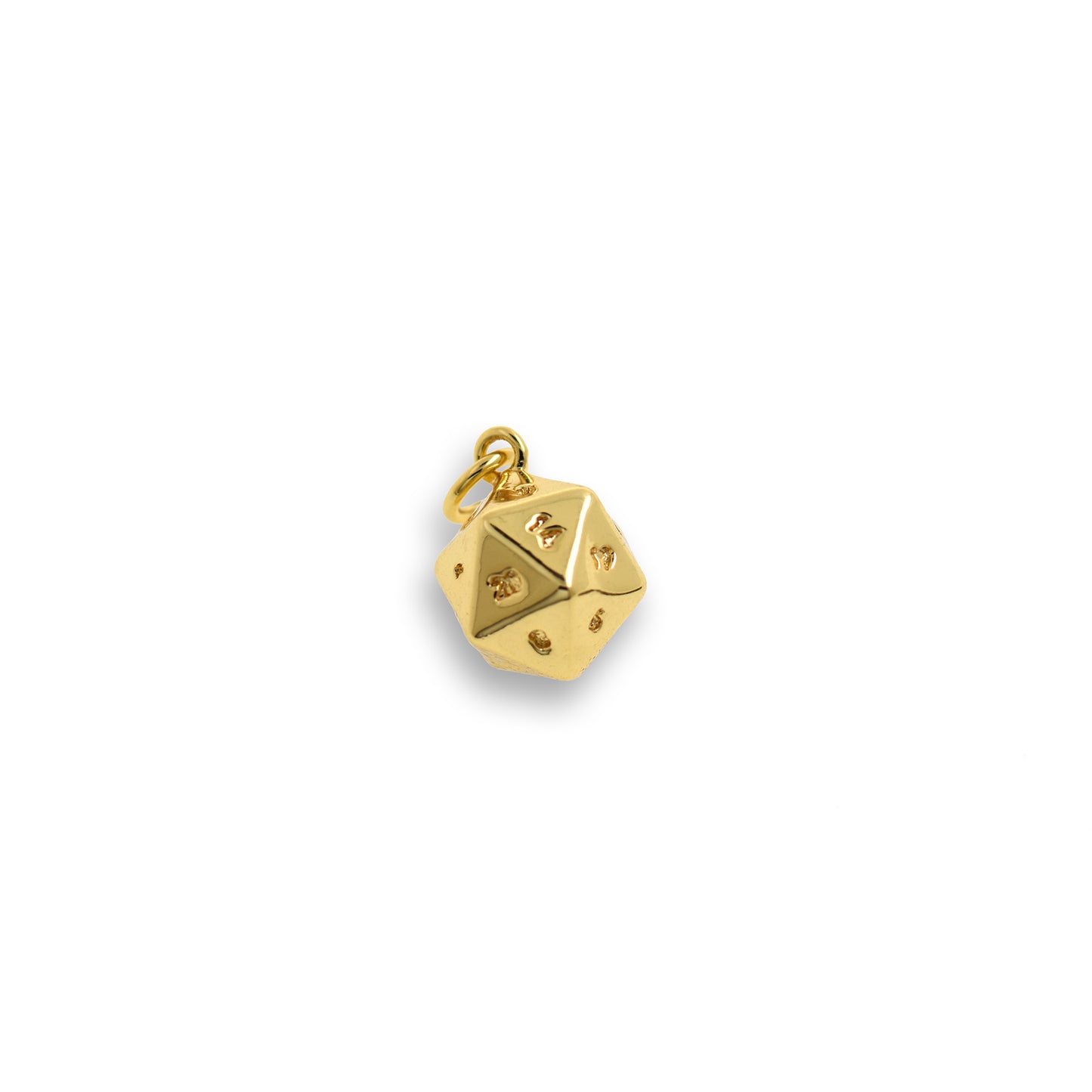 18K Gold Dice Pendant 10x13.5mm