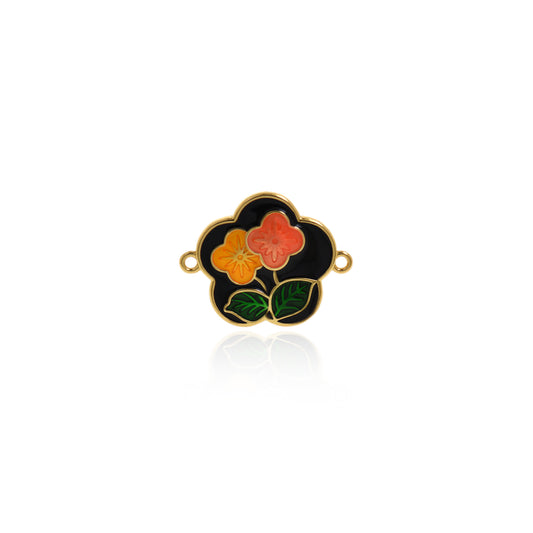 Enamel Flower Connector Charm 20x16mm