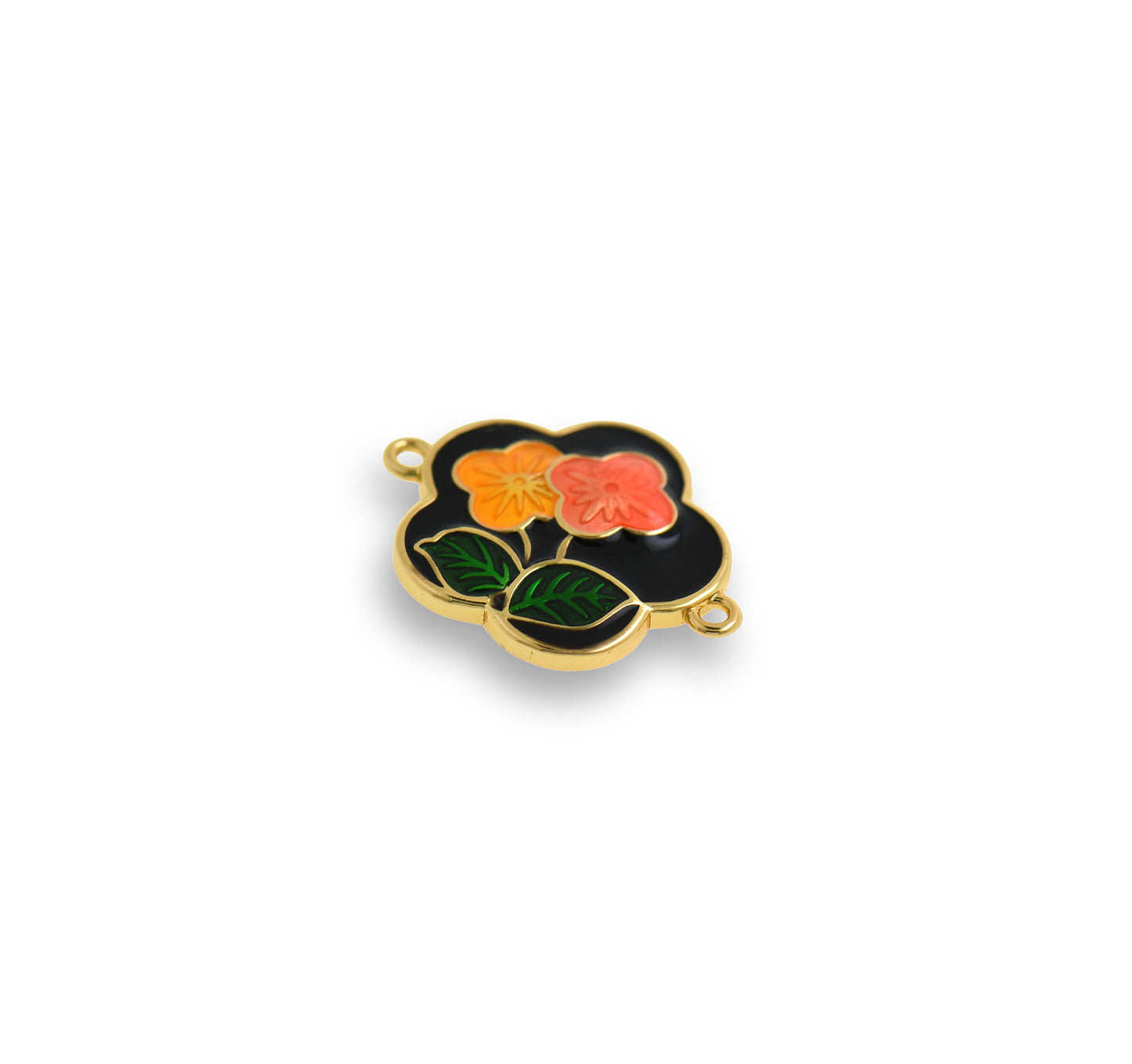 Enamel Flower Connector Charm 20x16mm