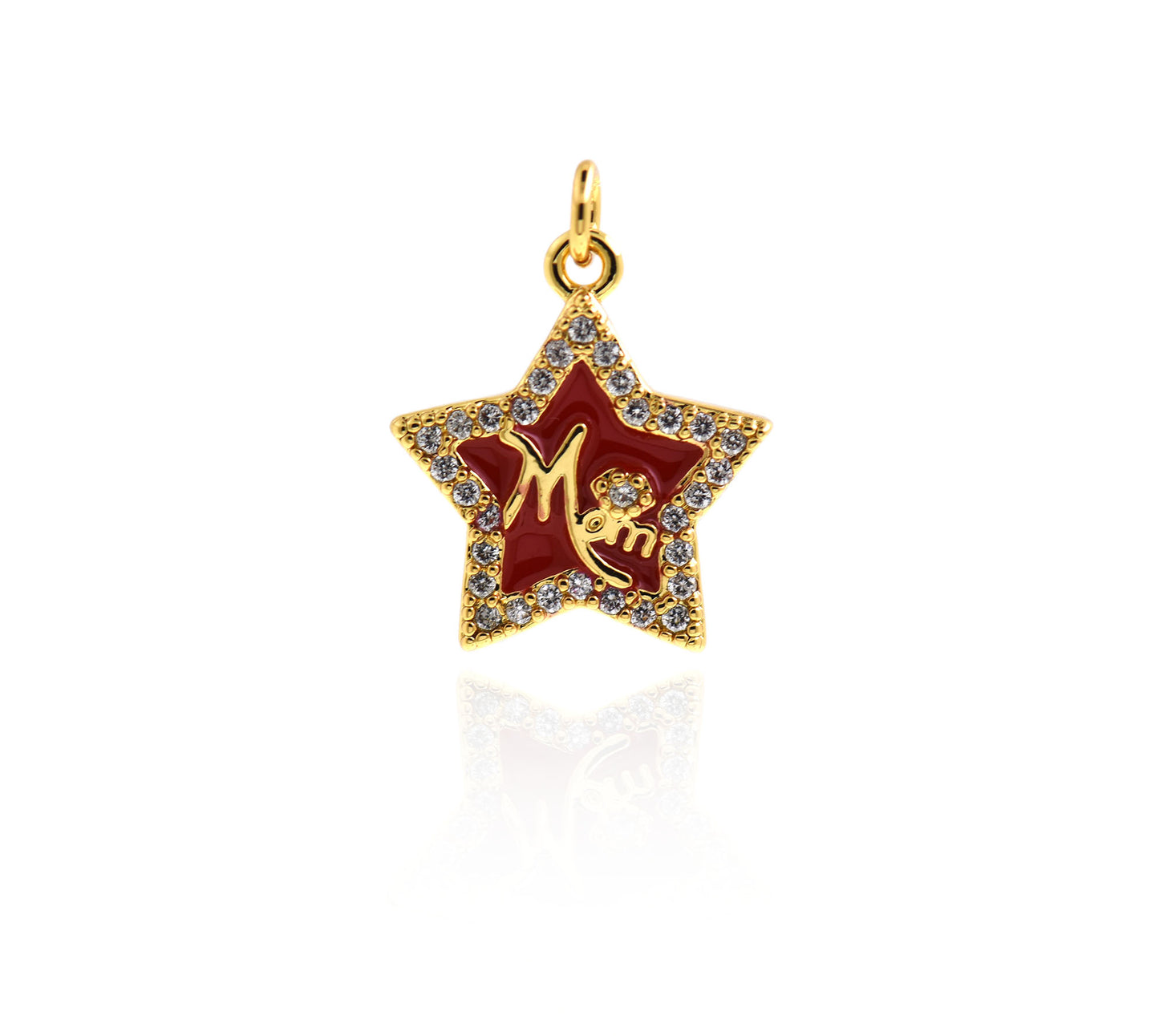 Dainty Gold Filled Star Charm,Colorful Enamel Lucky Star Jewelry 14.7x16mm