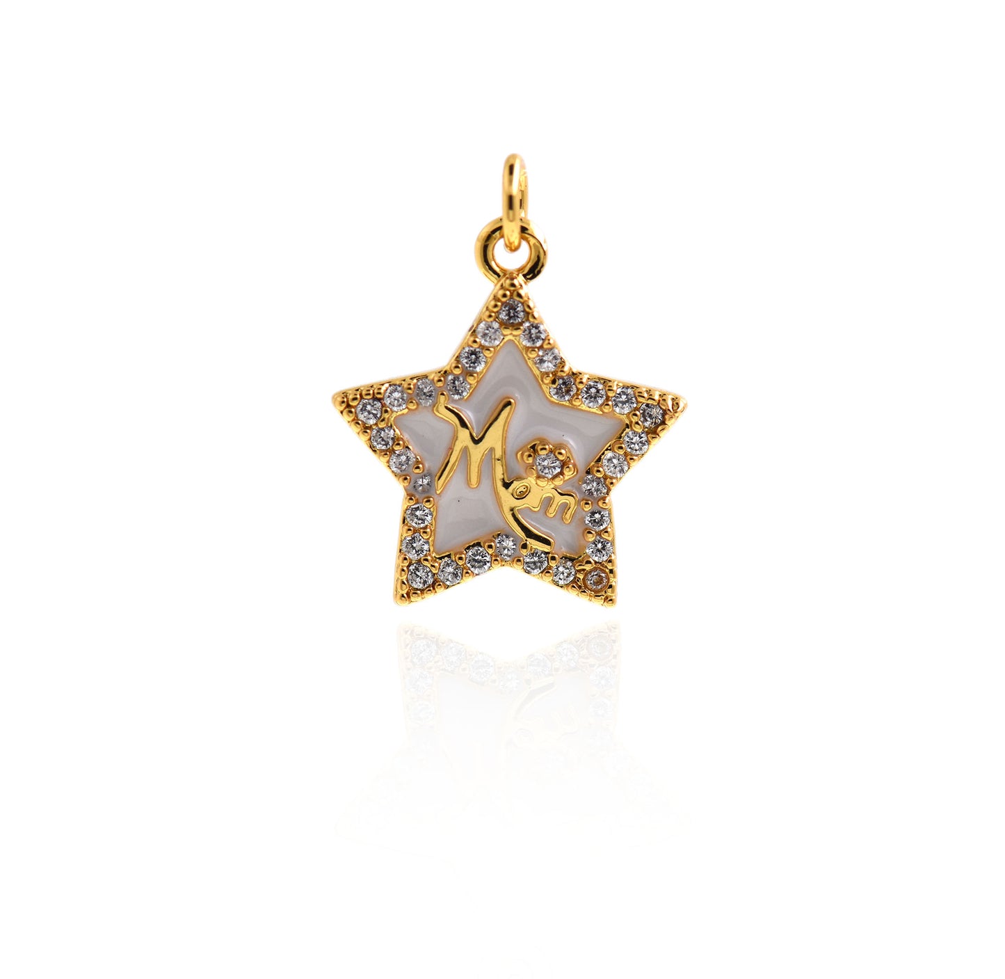 Dainty Gold Filled Star Charm,Colorful Enamel Lucky Star Jewelry 14.7x16mm