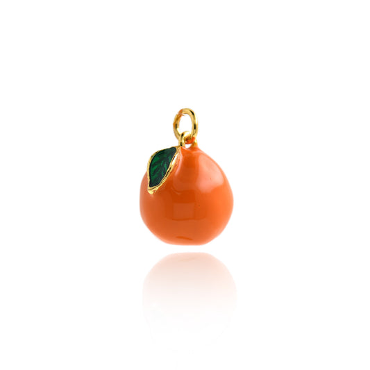 Enamel Orange Pendant 13.5x12.5mm