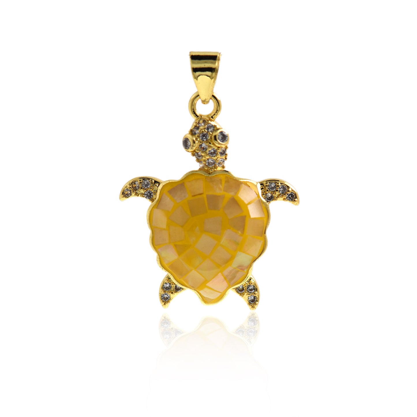 Colorful Shell Turtle Charms,18K Gold Filled Sea Animal Pendant 26x21mm