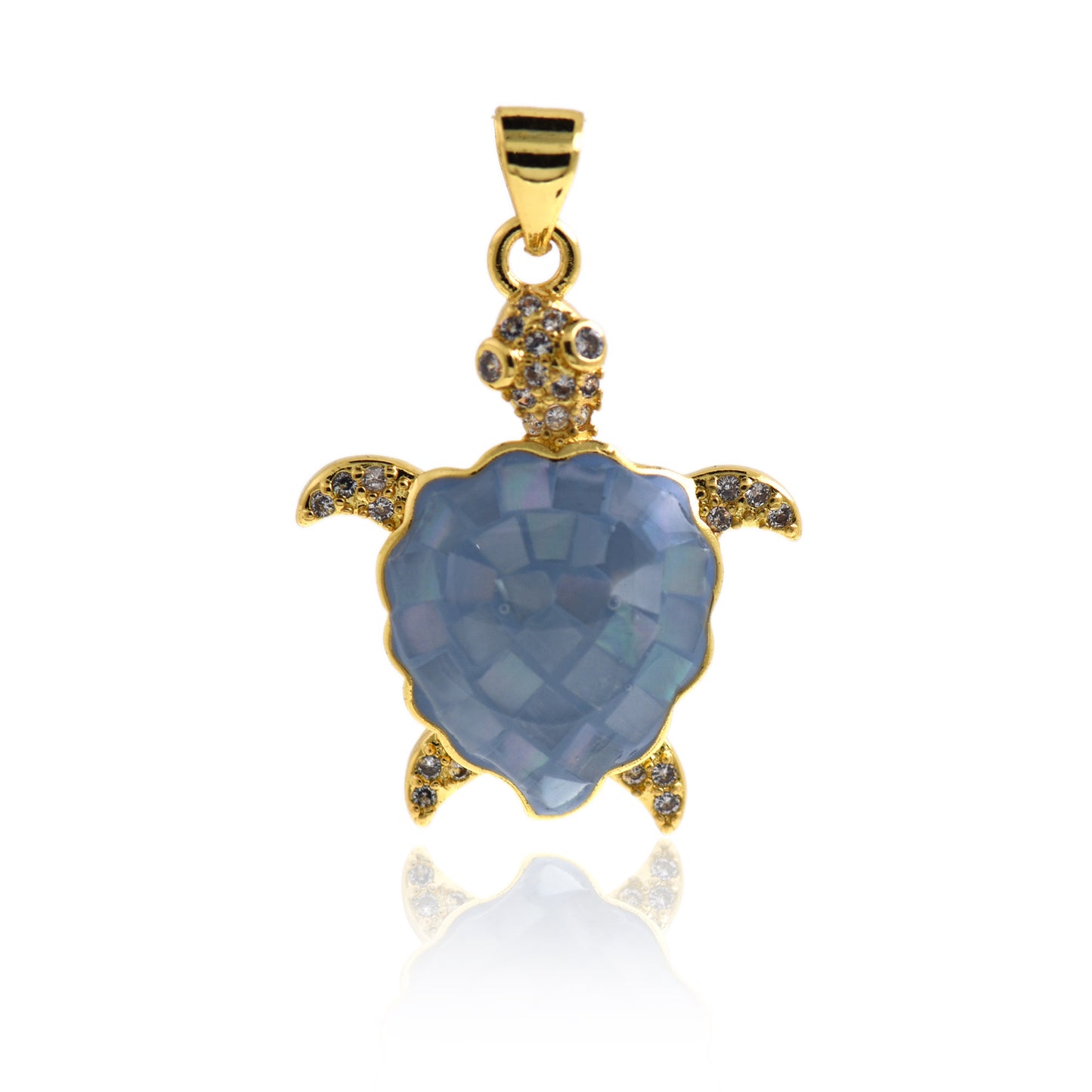 Colorful Shell Turtle Charms,18K Gold Filled Sea Animal Pendant 26x21mm