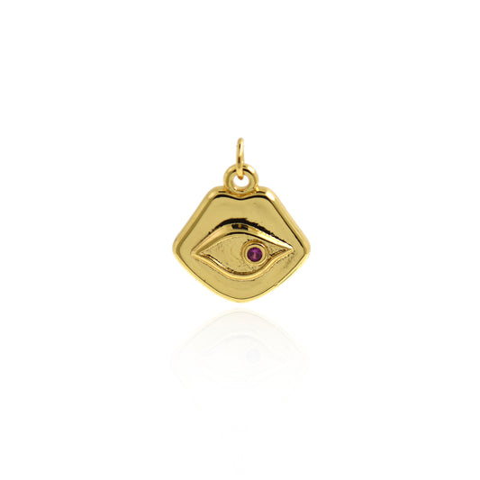 Greek Evil Eye Gold Plated Pendant 14x13mm