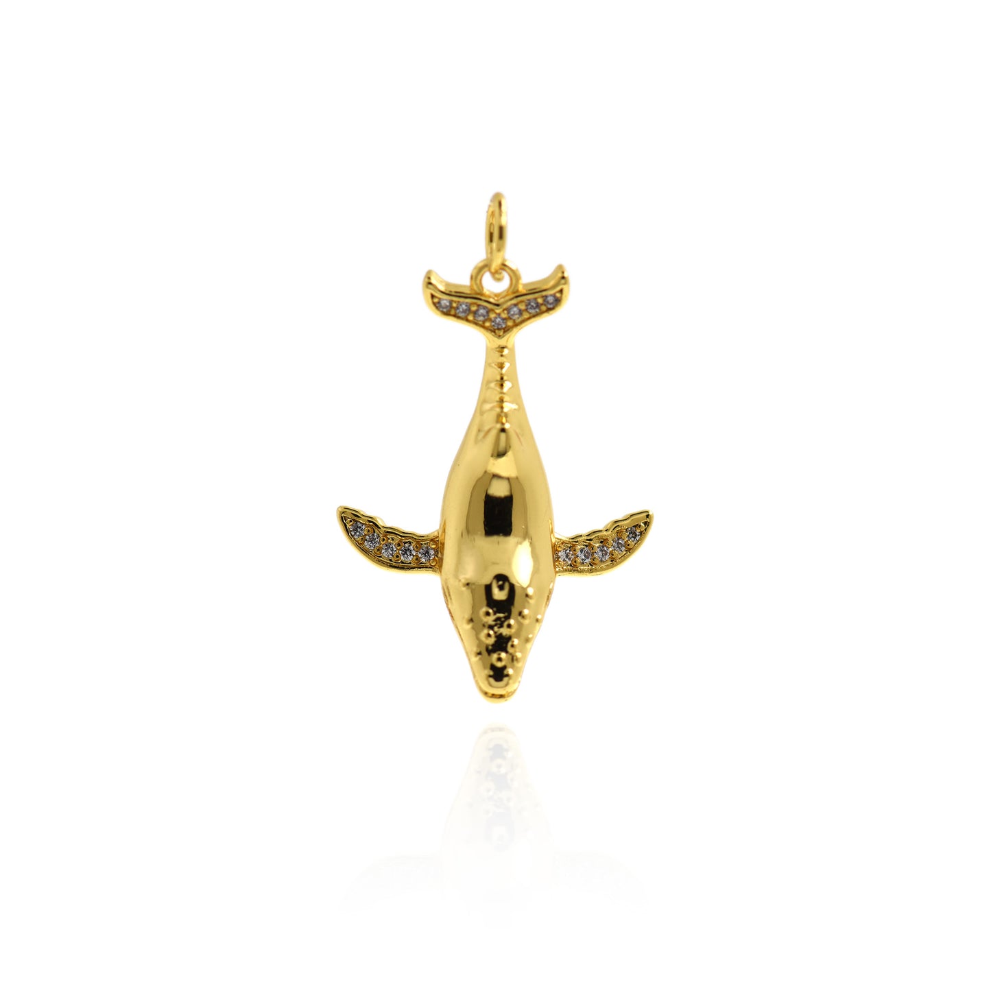 18k metal whale pendant 27x19.5mm