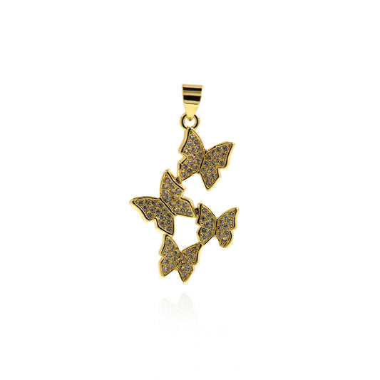 Butterfly Pendant, gold butterfly Pendant 29.5x18.5mm