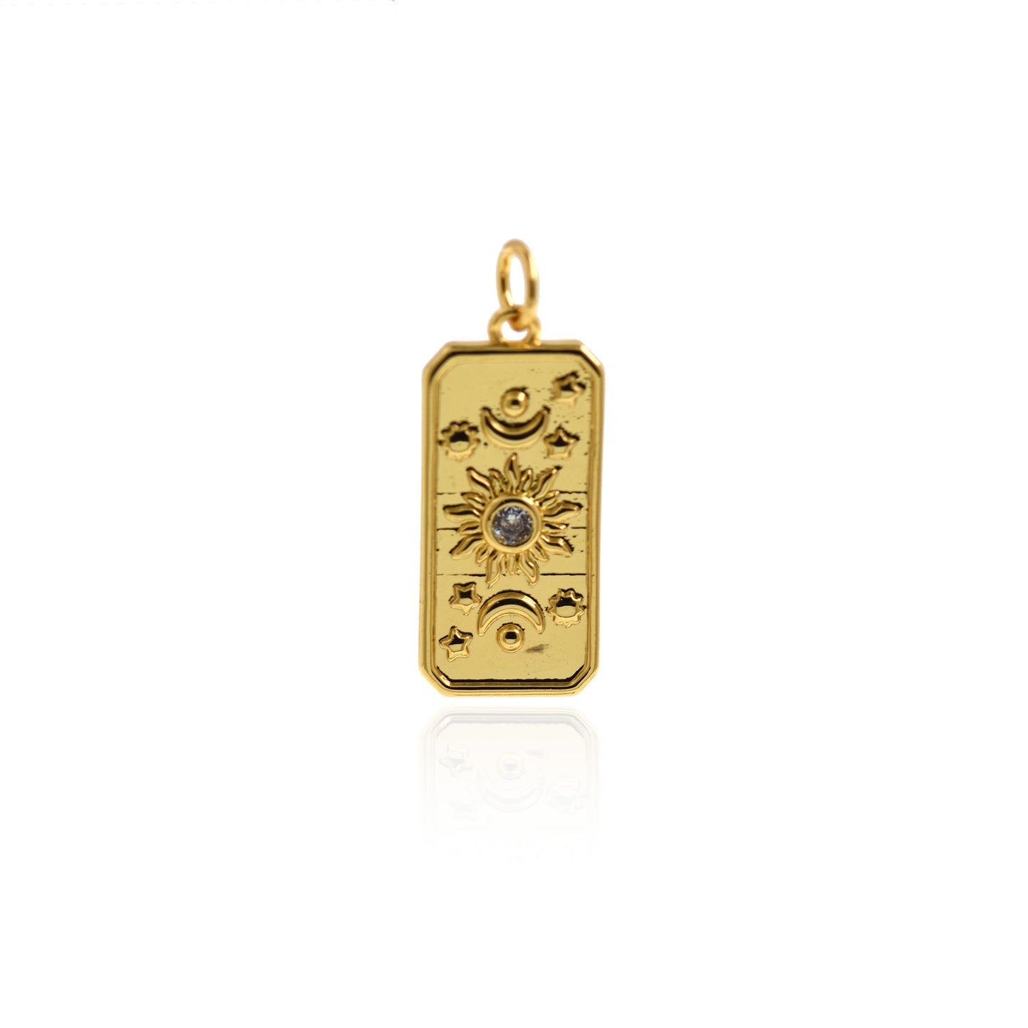 Gold Sun Pendant-Sun Star Moon Pendant 23x10.5mm