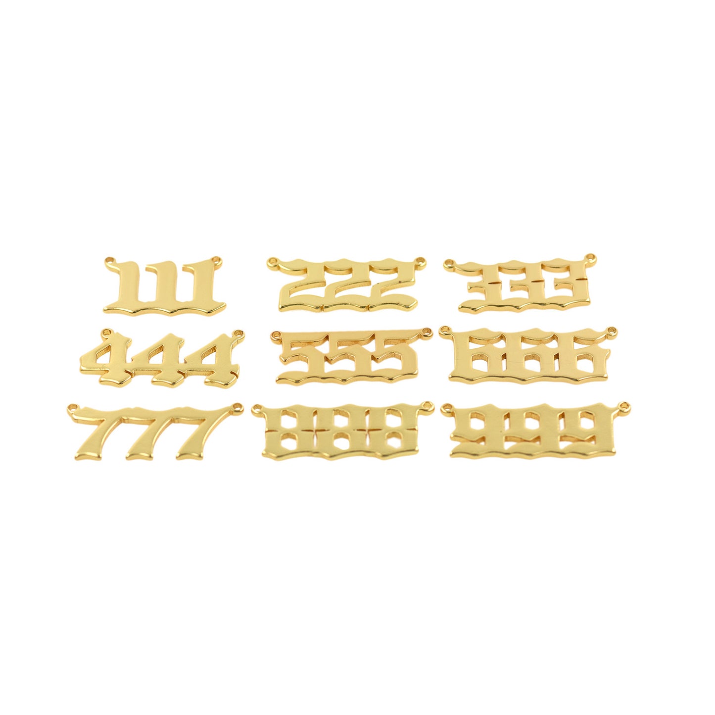 Minimalist 18k Number Charm-Number Connector 21x12mm