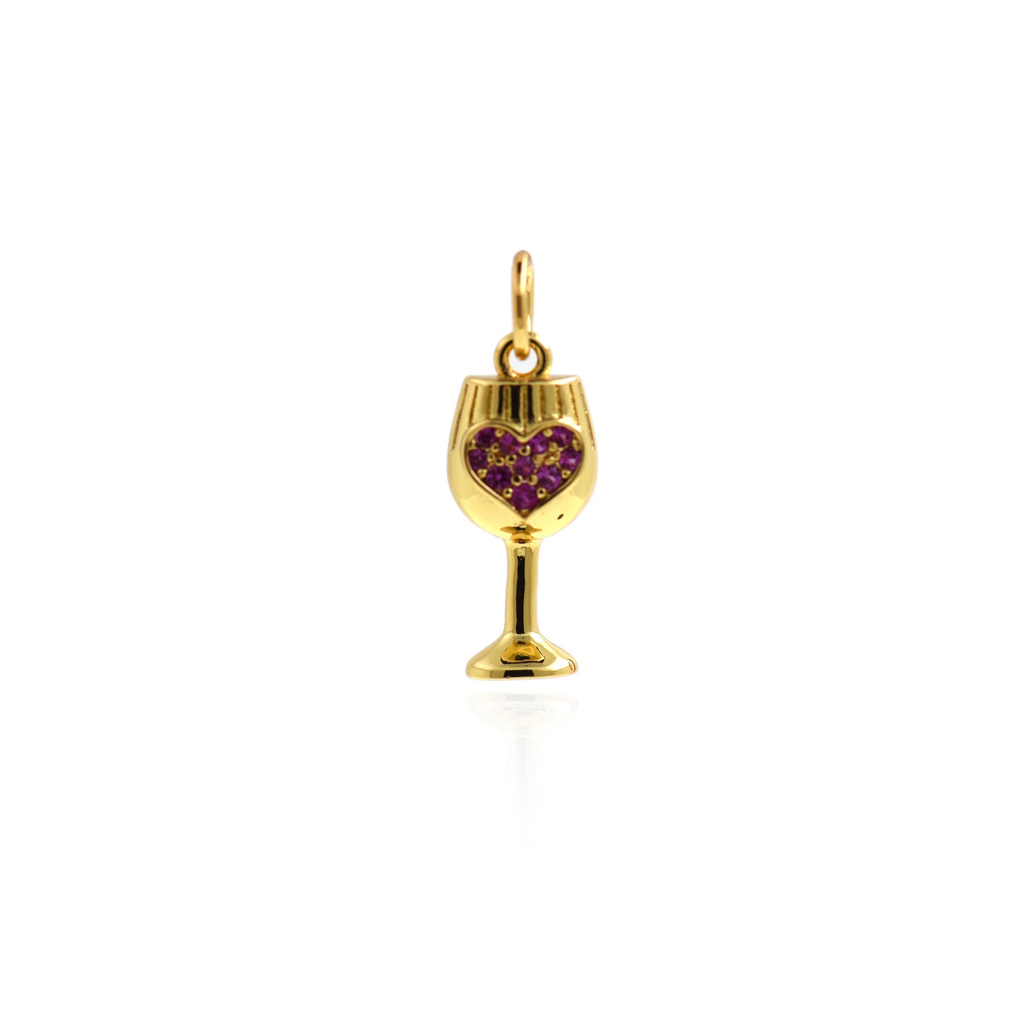 18K Gold Filled Wine Glass Pendant 16x7mm