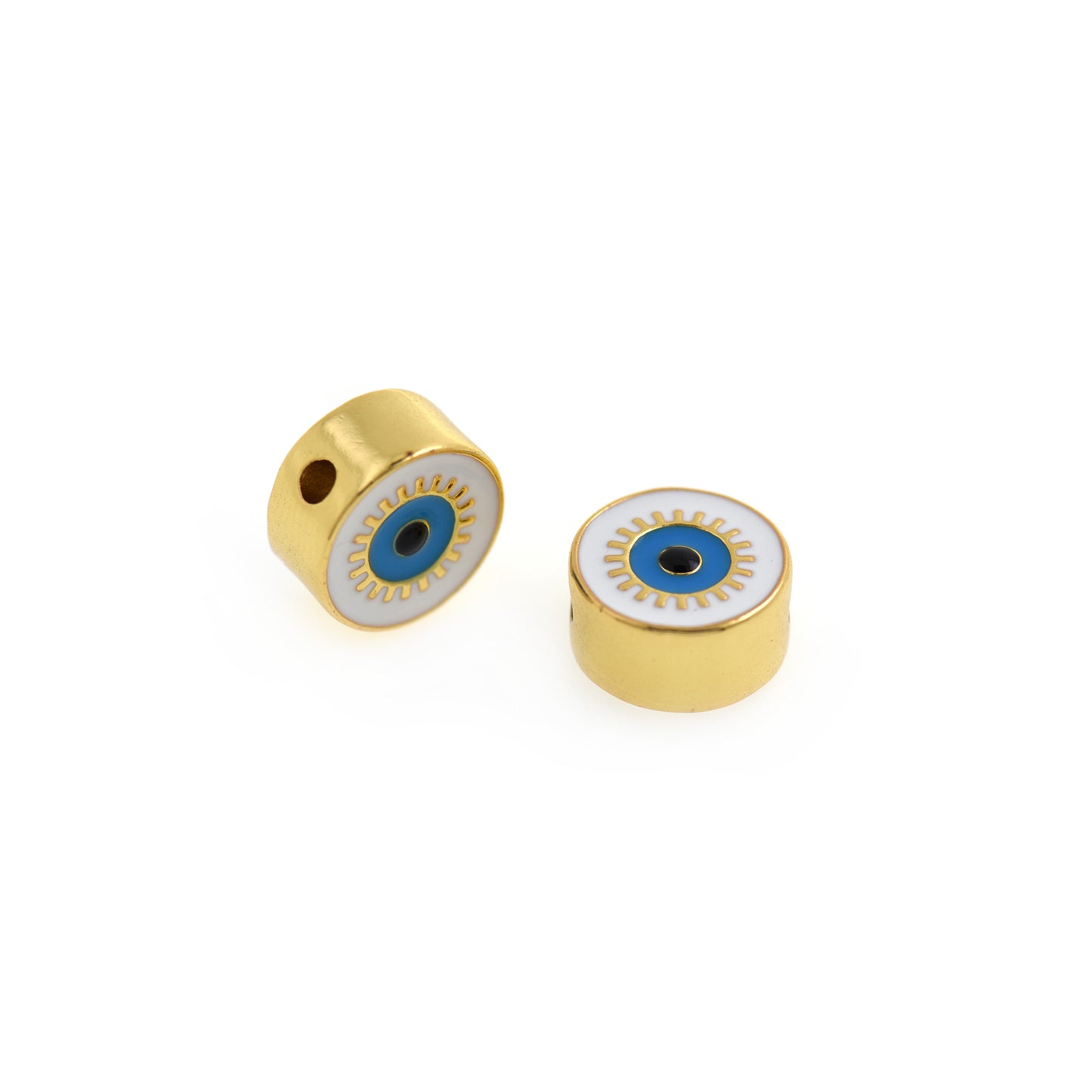 Evil Eye Beads 18K Exquisite Gold Filled Eye Spacer Beads 12x6mm