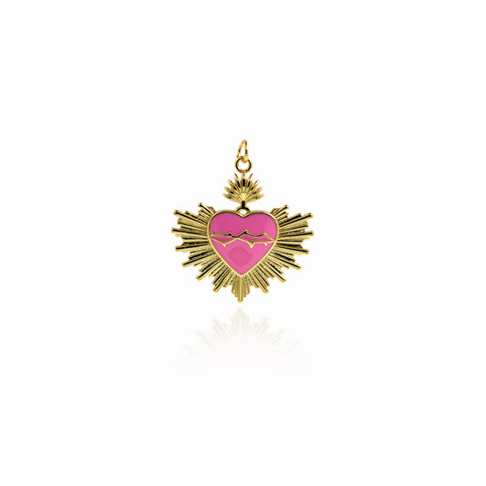 Sunlight overlays-Sun Ray Heart Pendant 31.5x30mm