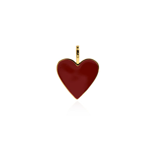 18K Gold Filling Enamel Heart Charm, Lovely Heart Pendant 24.5x19mm