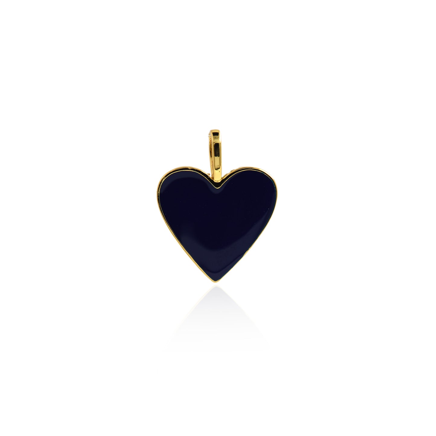 18K Gold Filling Enamel Heart Charm, Lovely Heart Pendant 24.5x19mm