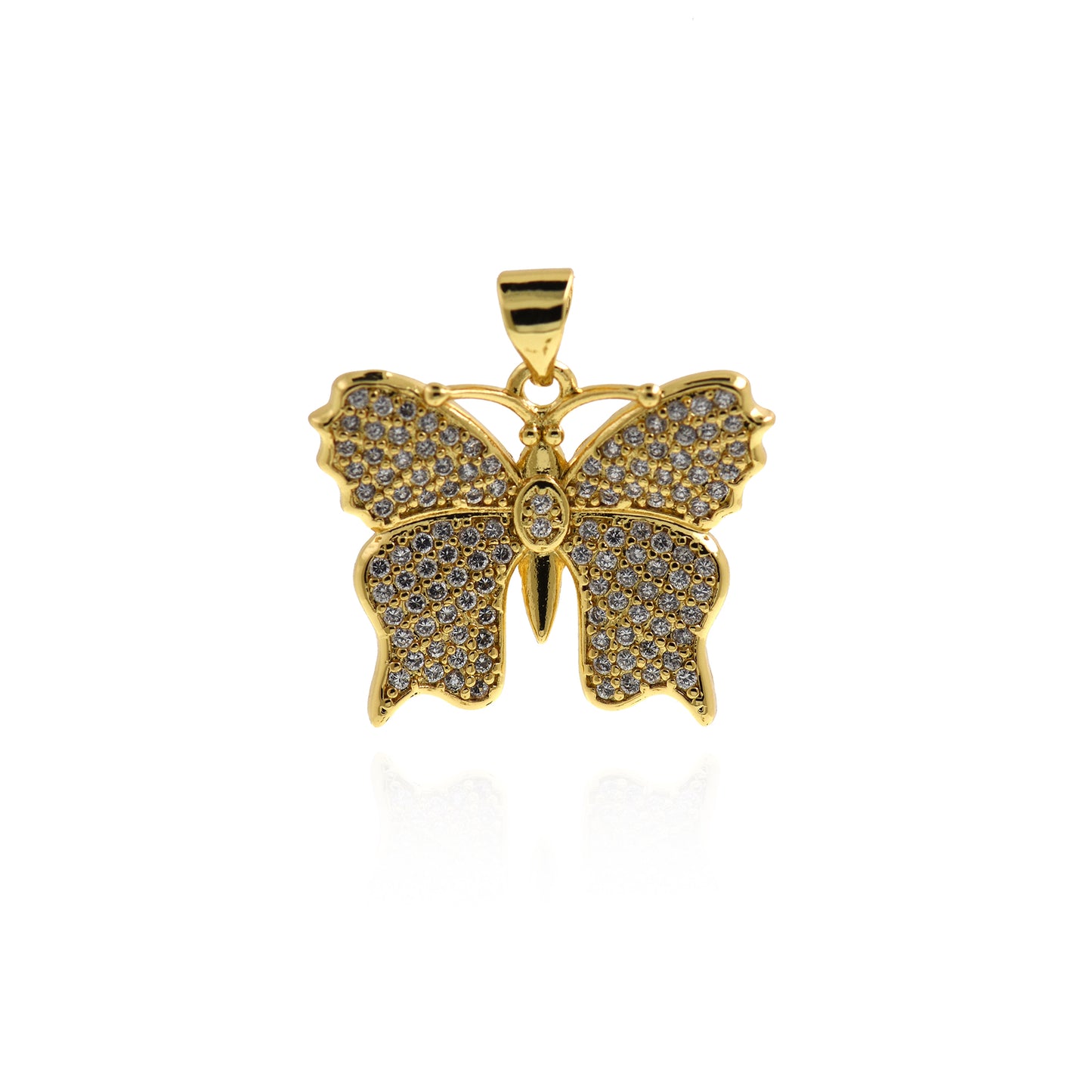 Gold Butterfly Necklace, 18k Gold Plated Butterfly Necklace  23x18mm