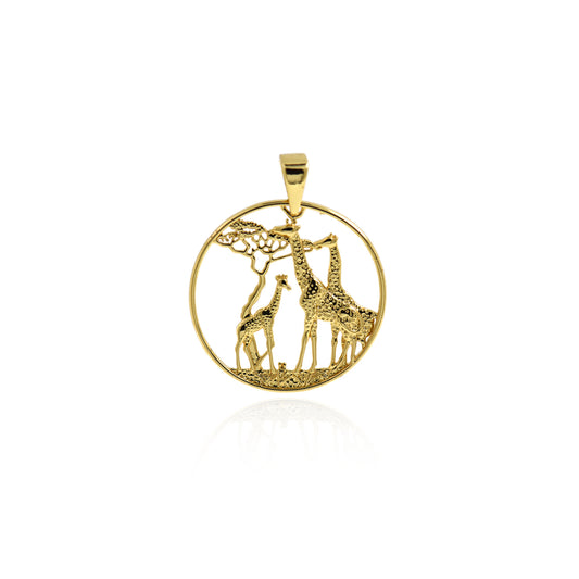 Giraffe Pendant,18K Gold Filled Animal Necklace 28mm