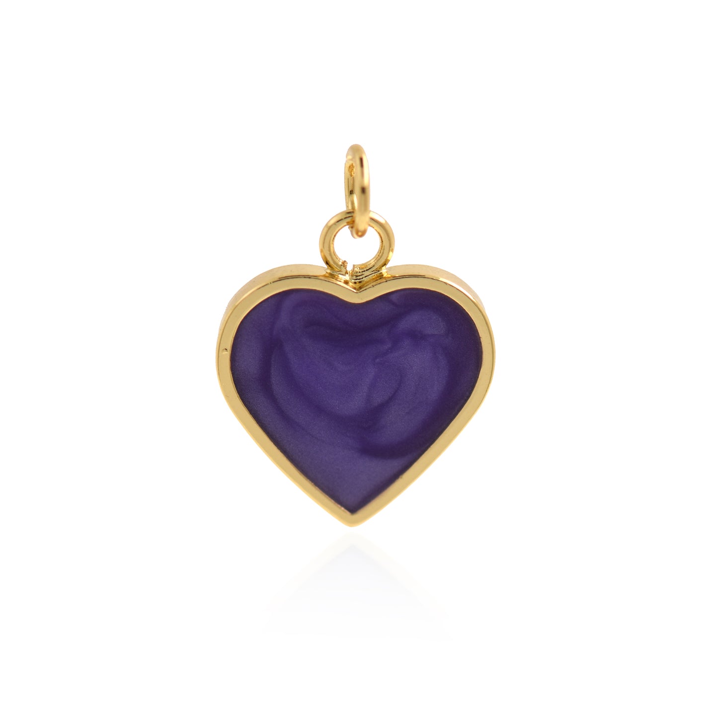 18K Dainty Neon Heart Charms Enamel Heart Pendant 18x15mm