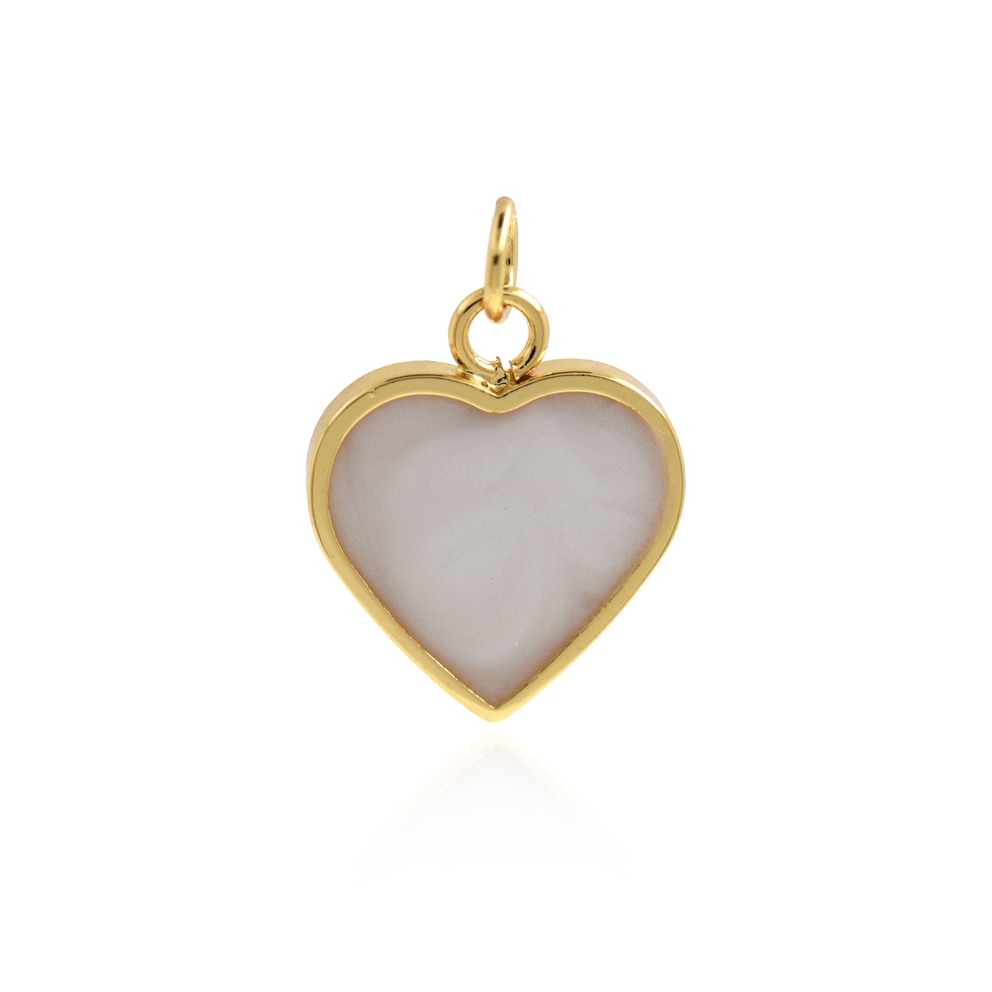 18K Dainty Neon Heart Charms Enamel Heart Pendant 18x15mm