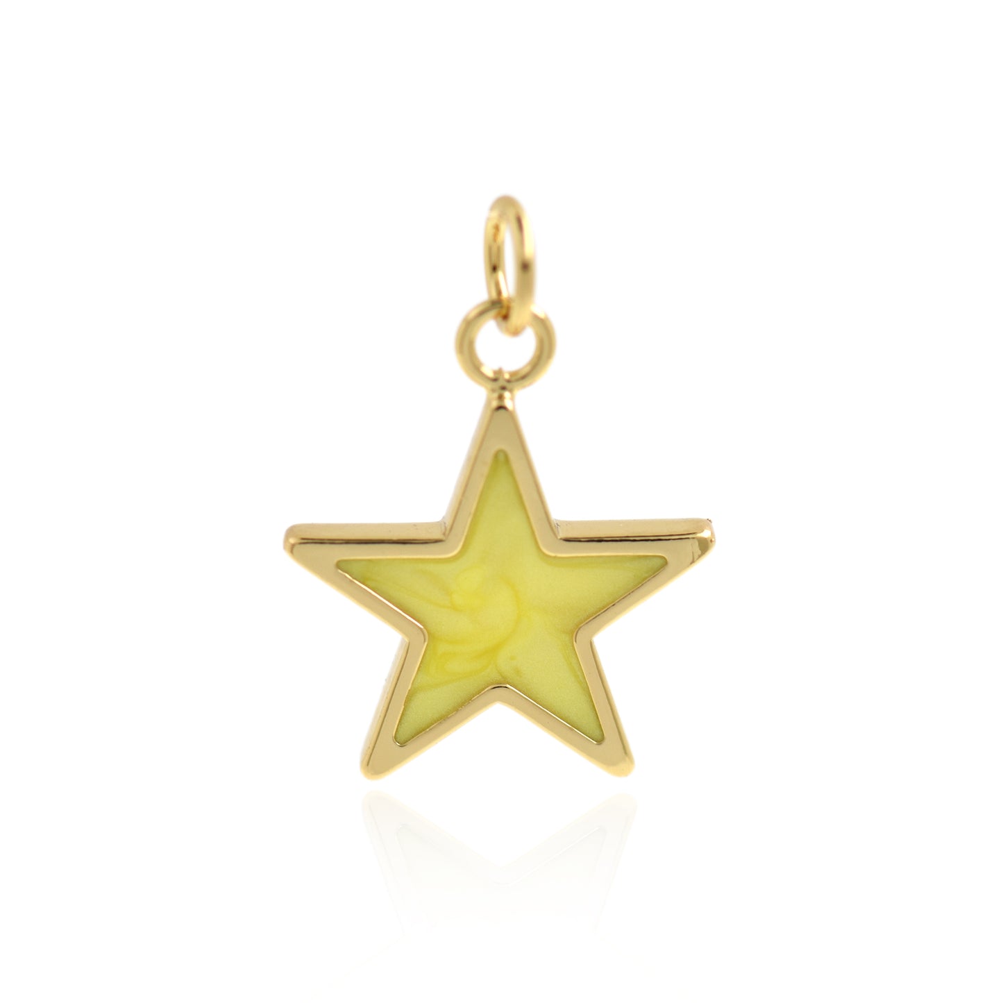 18K Gold Filled Filled Enamel Star Charm, Star Pendant 19x15mm