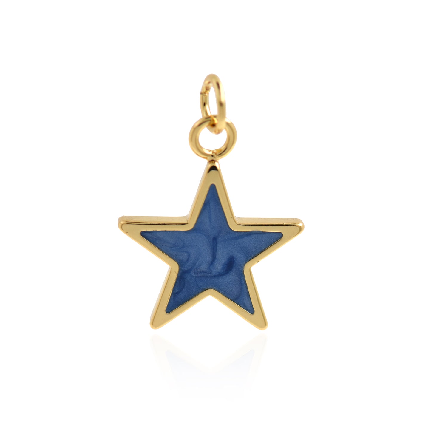 18K Gold Filled Filled Enamel Star Charm, Star Pendant 19x15mm