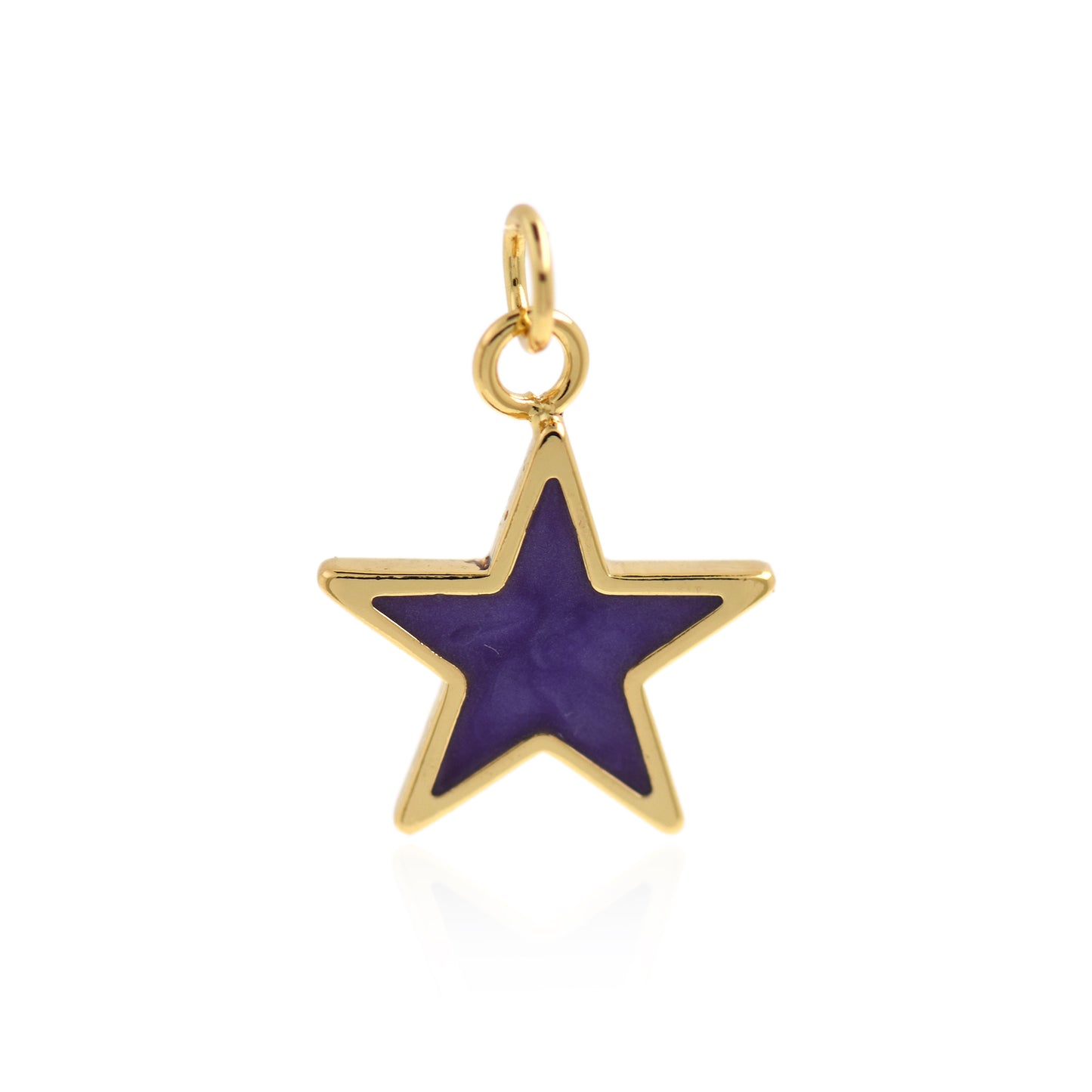 18K Gold Filled Filled Enamel Star Charm, Star Pendant 19x15mm