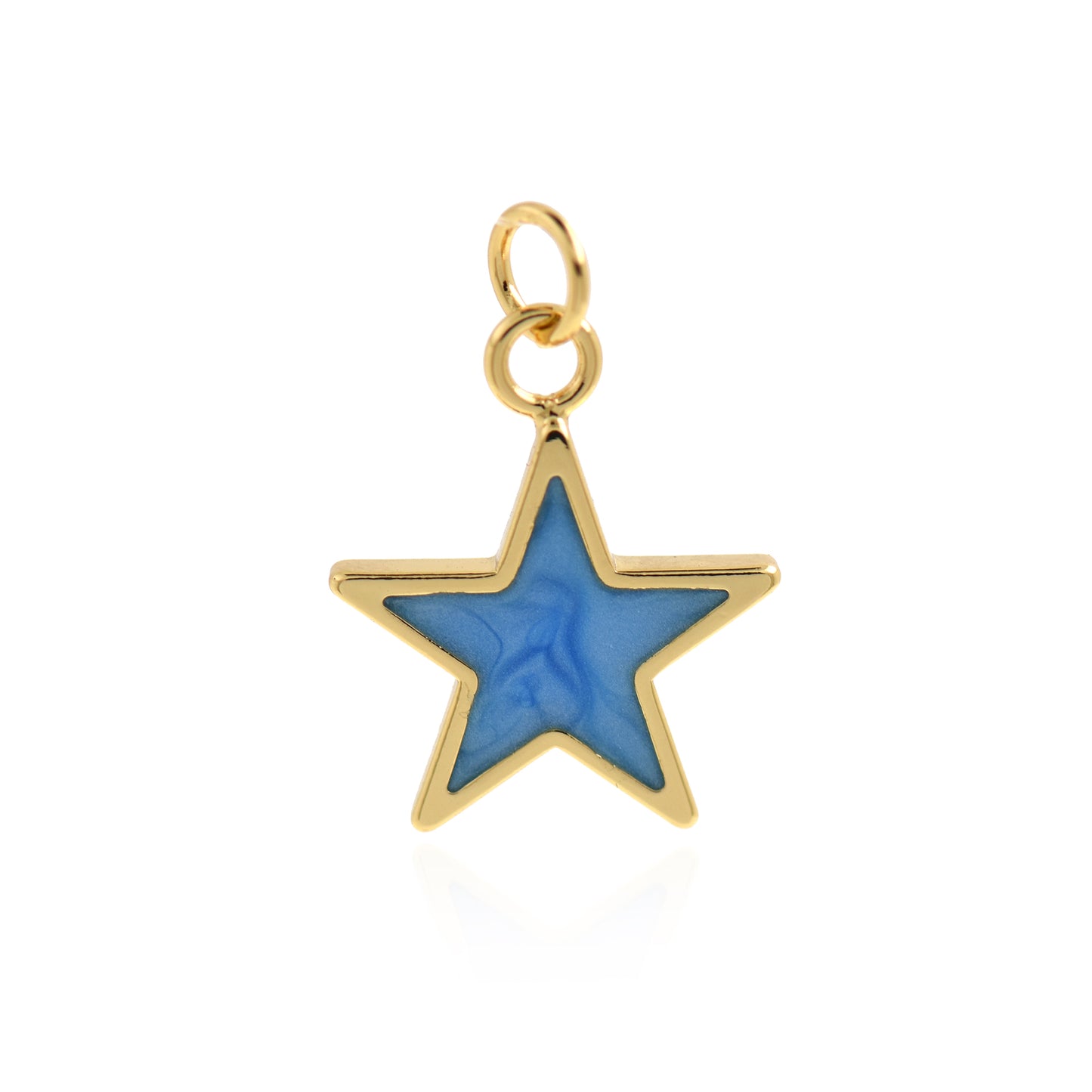 18K Gold Filled Filled Enamel Star Charm, Star Pendant 19x15mm