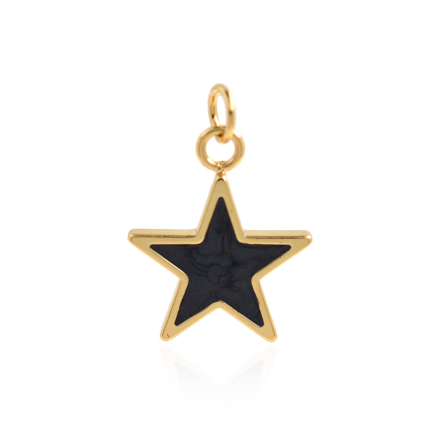 18K Gold Filled Filled Enamel Star Charm, Star Pendant 19x15mm