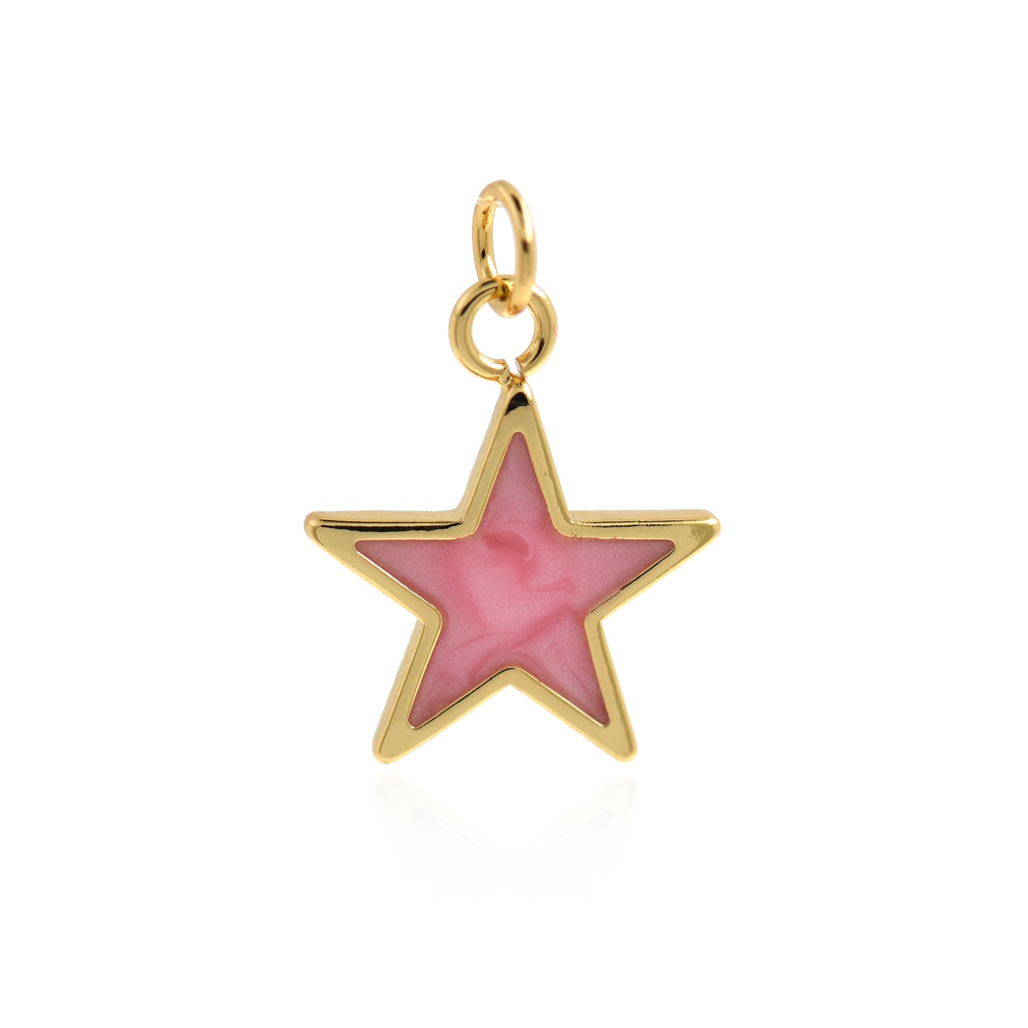 18K Gold Filled Filled Enamel Star Charm, Star Pendant 19x15mm