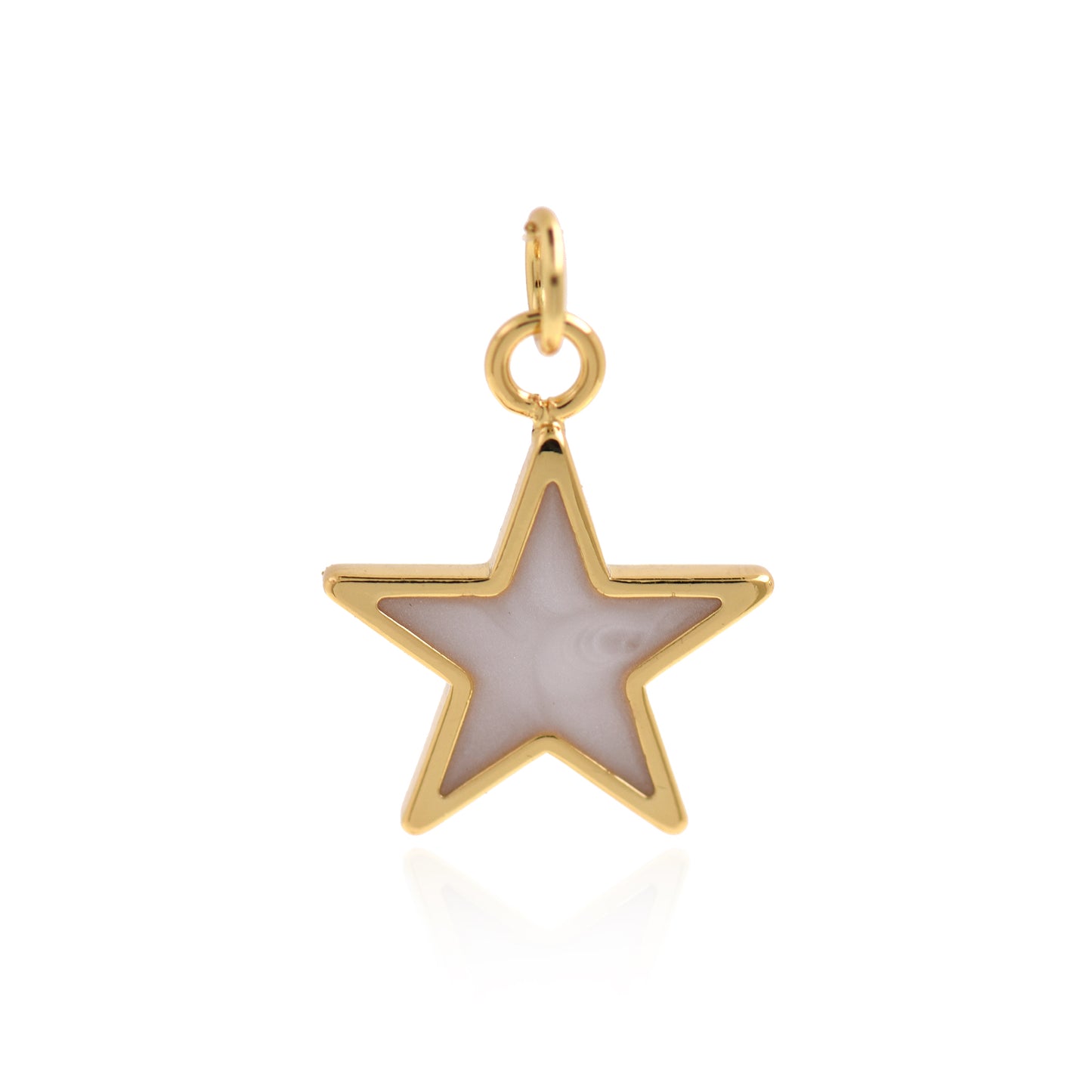 18K Gold Filled Filled Enamel Star Charm, Star Pendant 19x15mm