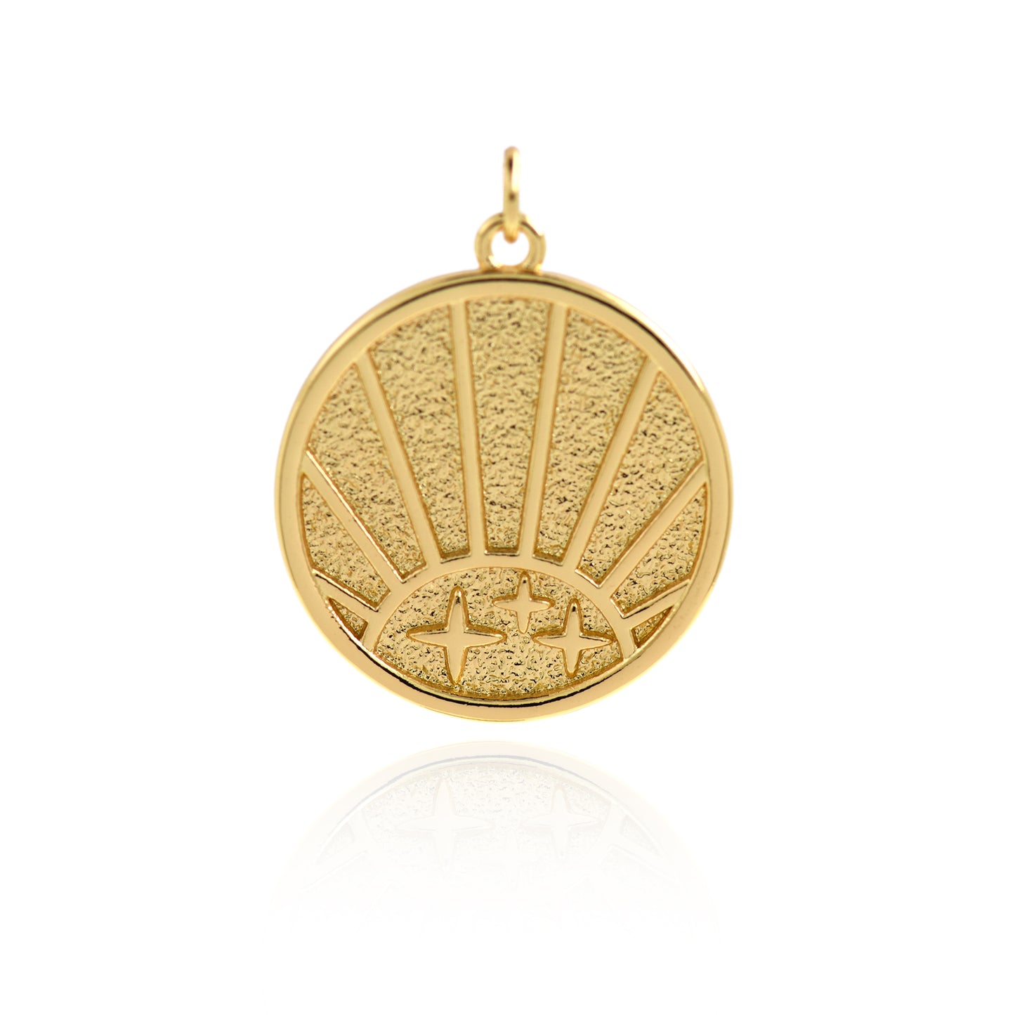 18K Brass Gold Plated Pendant, Simple Charm 23mm