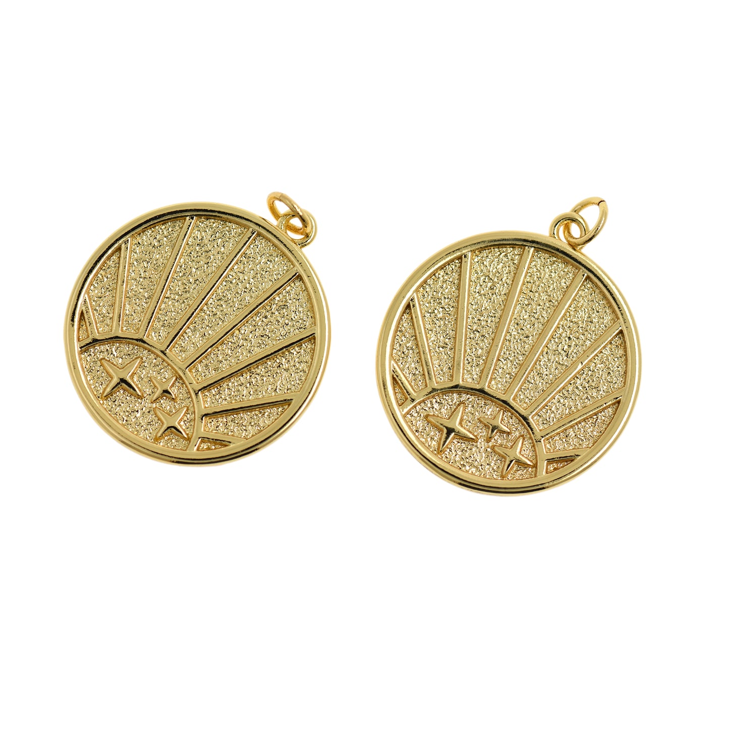 18K Brass Gold Plated Pendant, Simple Charm 23mm